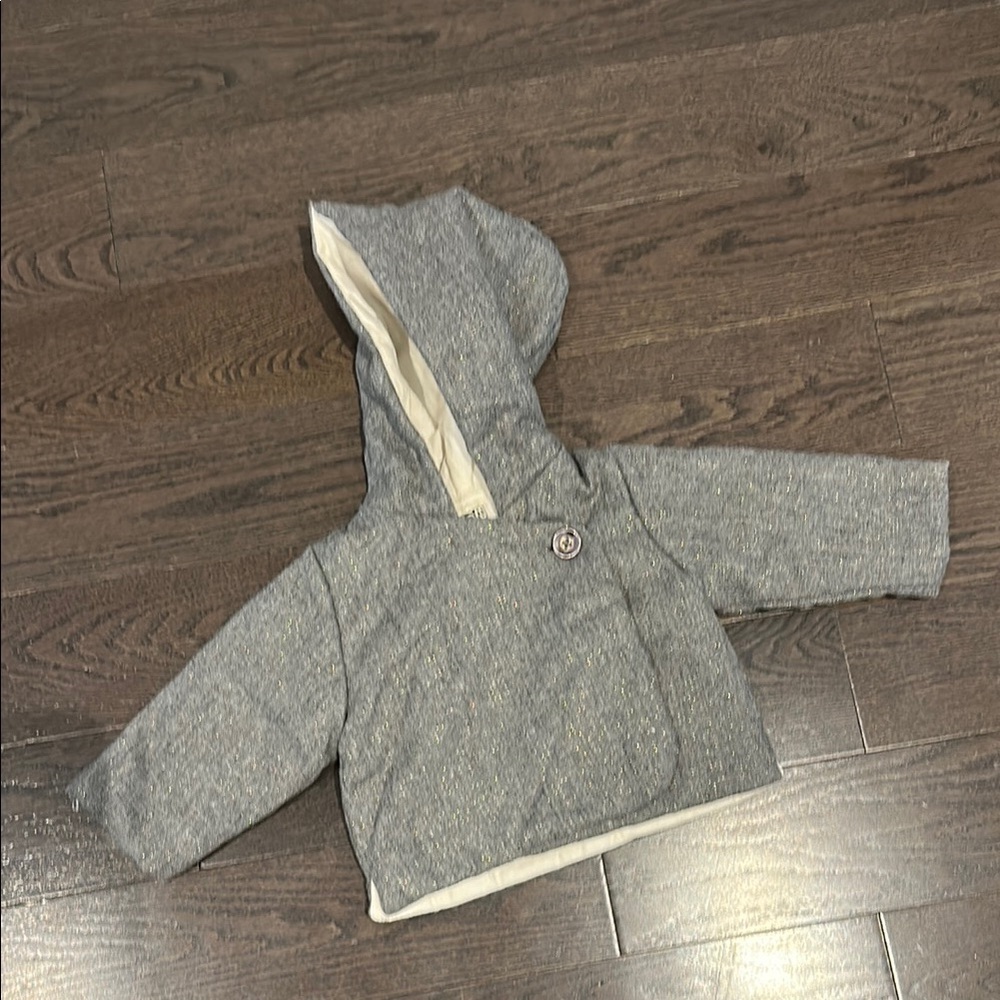 Bonton Grey & gold metallic jacket 6Months